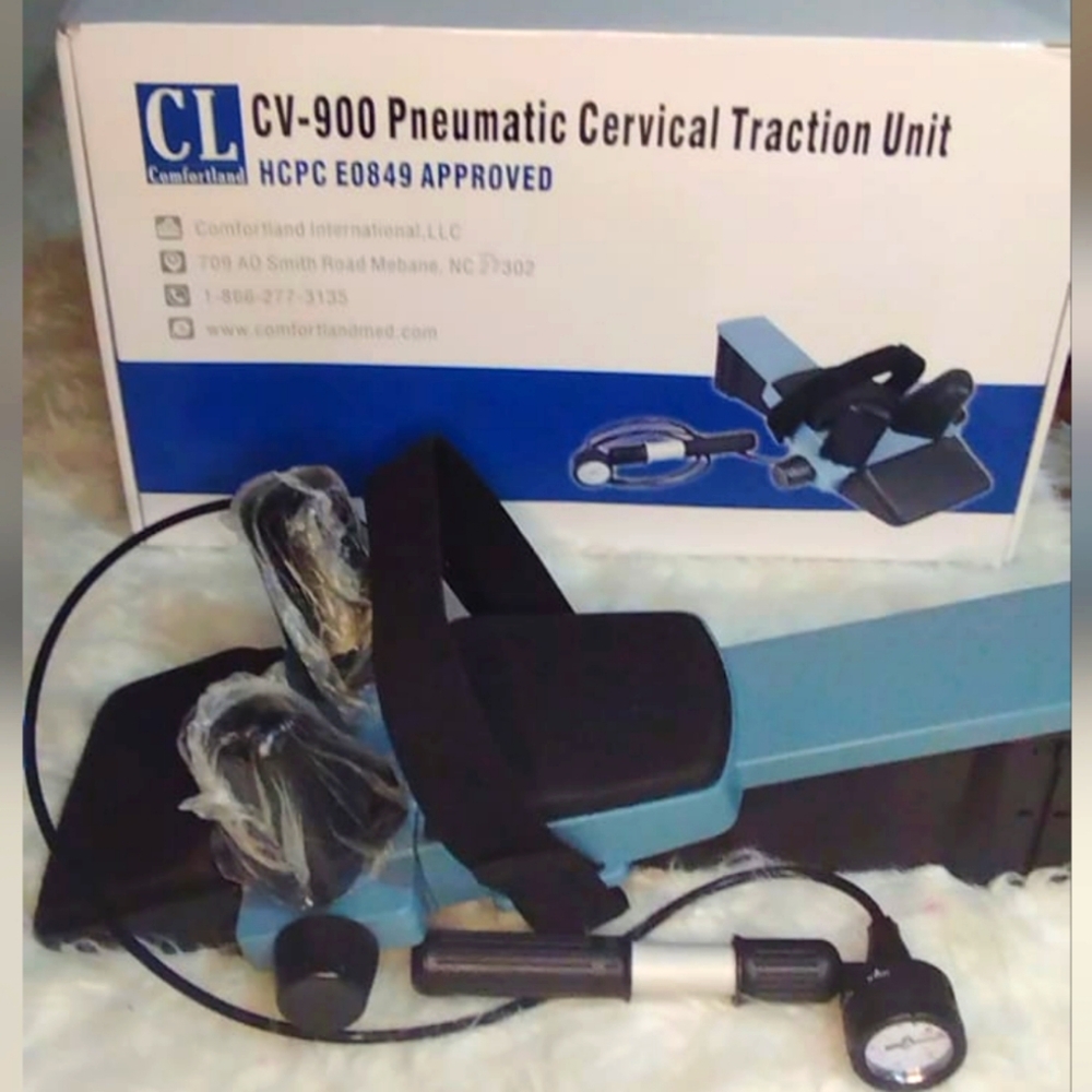 Pneumatic cervical traction unit
